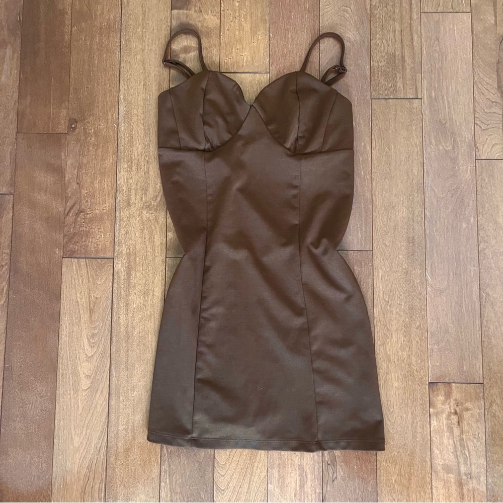 Chocolate brown mini dress